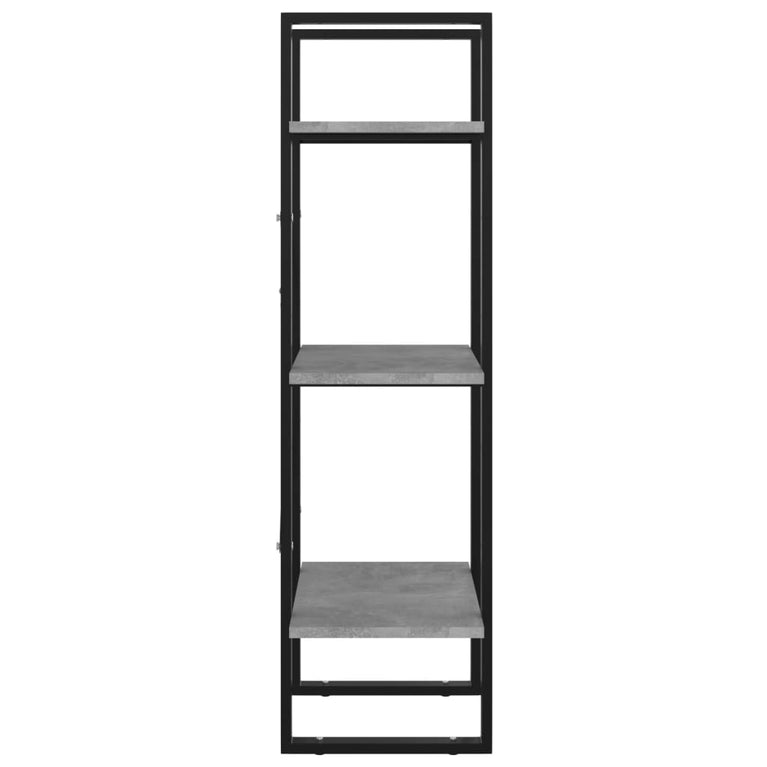 Boekenkast met 3 schappen 40x30x105 cm spaanplaat betongrijs MeubelReus