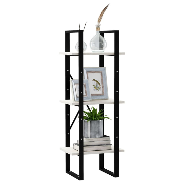 Boekenkast met 3 schappen 40x30x105 cm massief grenenhout wit MeubelReus
