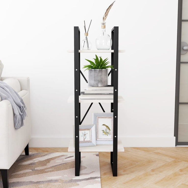 Boekenkast met 3 schappen 40x30x105 cm massief grenenhout wit MeubelReus