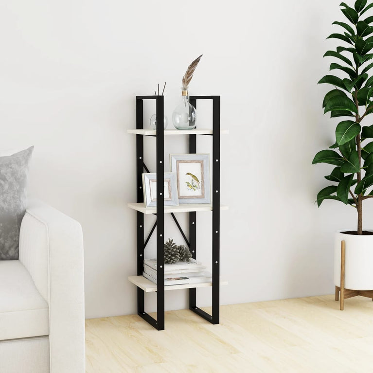 Boekenkast met 3 schappen 40x30x105 cm massief grenenhout wit MeubelReus