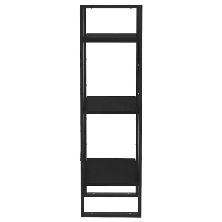 Boekenkast met 3 schappen 40x30x105 cm massief grenenhout zwart MeubelReus
