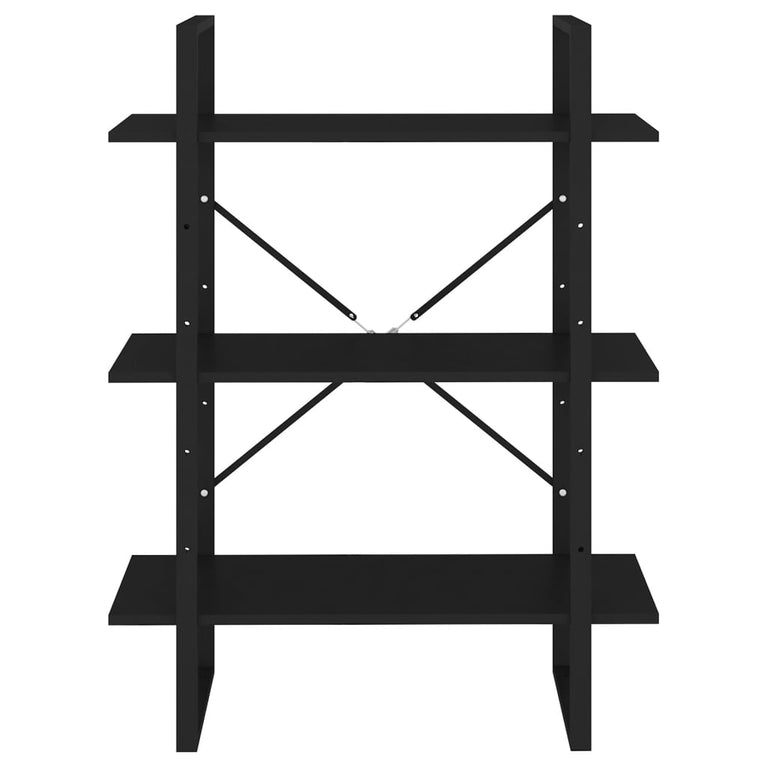Boekenkast 80x30x105 cm spaanplaat zwart MeubelReus