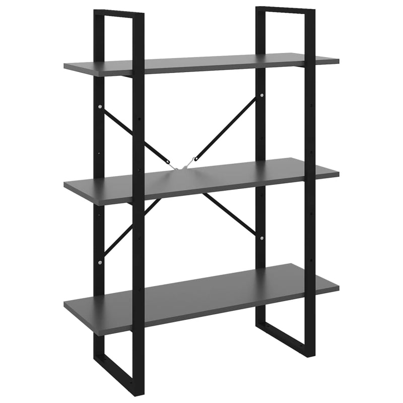 Boekenkast 80x30x105 cm spaanplaat grijs MeubelReus