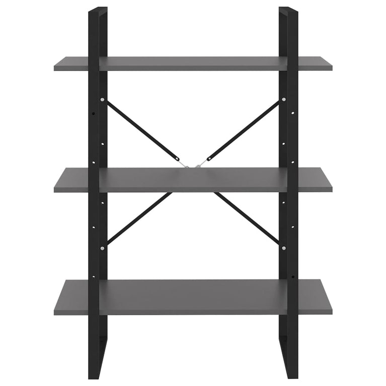 Boekenkast 80x30x105 cm spaanplaat grijs MeubelReus
