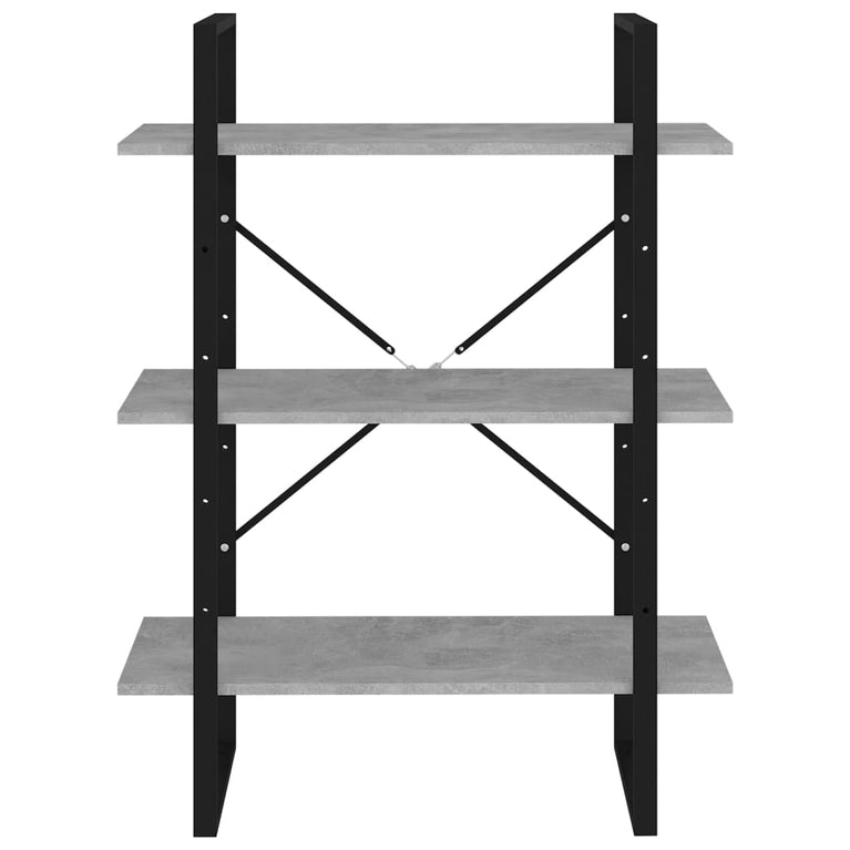 Boekenkast 80x30x105 cm spaanplaat betongrijs MeubelReus