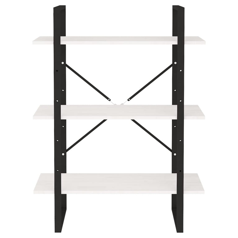 Boekenkast met 3 schappen 80x30x105 cm massief grenenhout wit MeubelReus