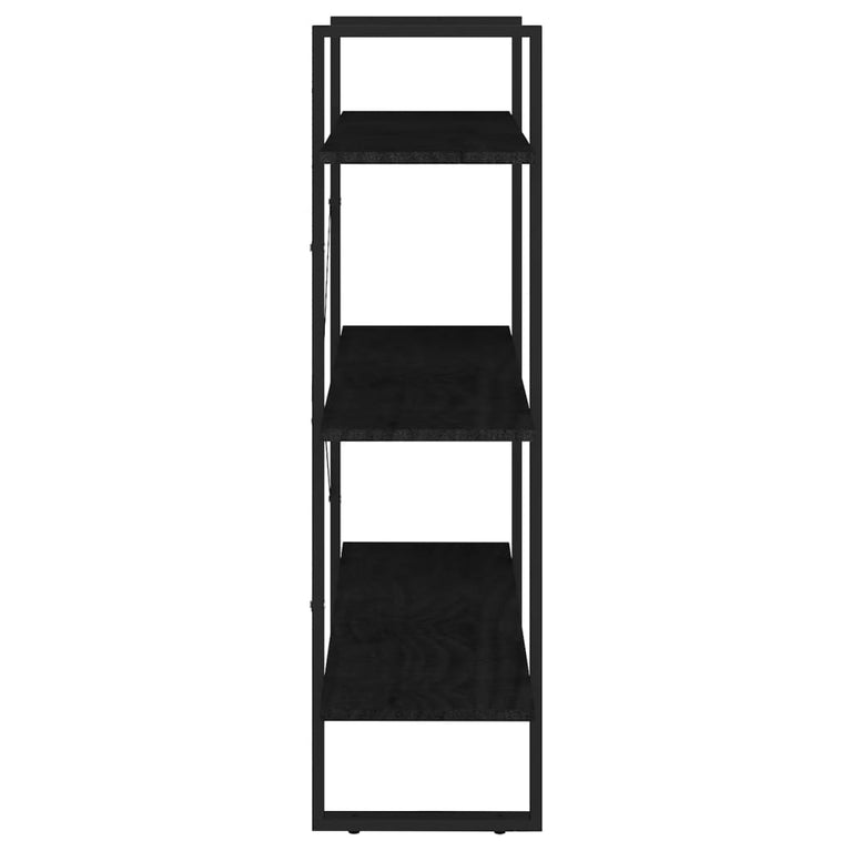 Boekenkast met 3 schappen 80x30x105 cm massief grenenhout zwart MeubelReus