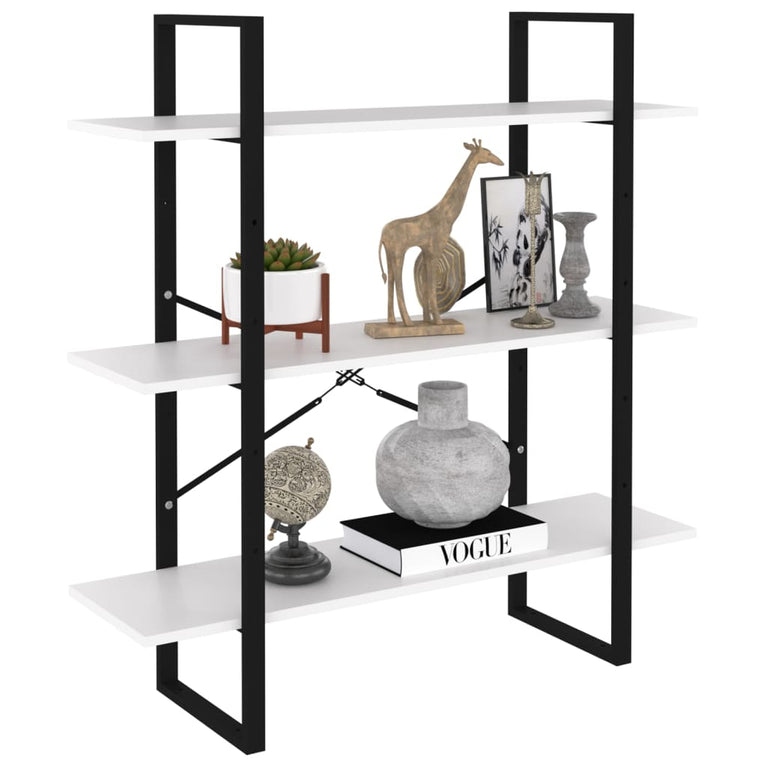 Boekenkast 100x30x105 cm bewerkt hout wit MeubelReus