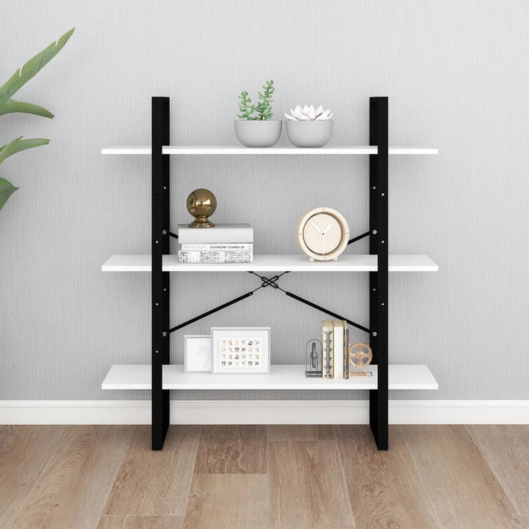 Boekenkast 100x30x105 cm bewerkt hout wit MeubelReus