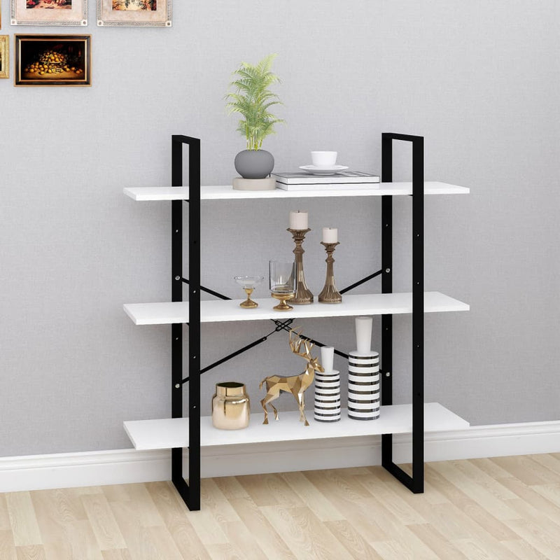 Boekenkast 100x30x105 cm bewerkt hout wit MeubelReus