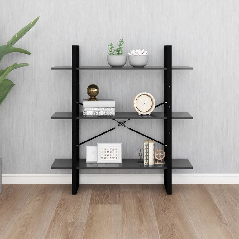 Boekenkast 100x30x105 cm spaanplaat grijs MeubelReus