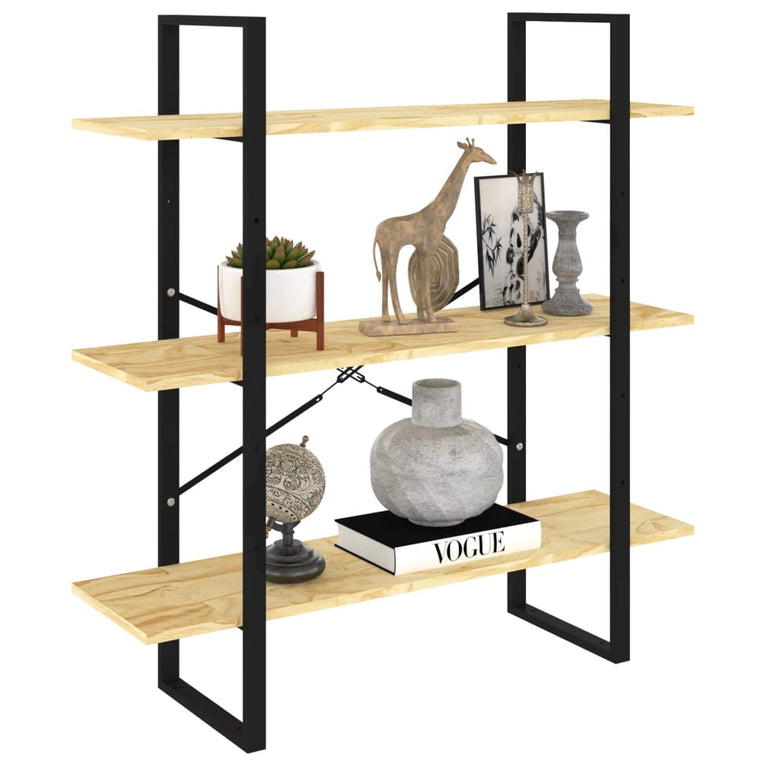 Boekenkast met 3 schappen 100x30x105 cm massief grenenhout MeubelReus