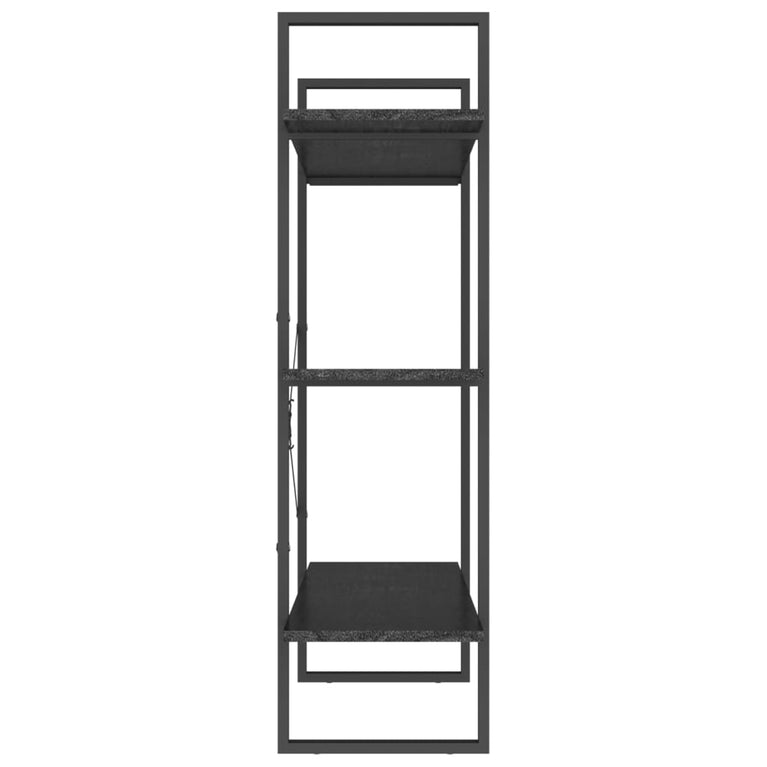 Boekenkast met 3 schappen 100x30x105 cm grenenhout zwart MeubelReus