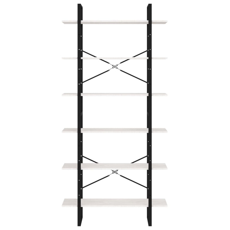 Hoge kast 100x30x210 cm massief grenenhout wit MeubelReus