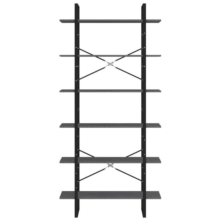 Hoge kast 100x30x210 cm massief grenenhout grijs MeubelReus