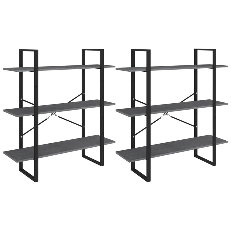 Hoge kast 100x30x210 cm massief grenenhout grijs MeubelReus