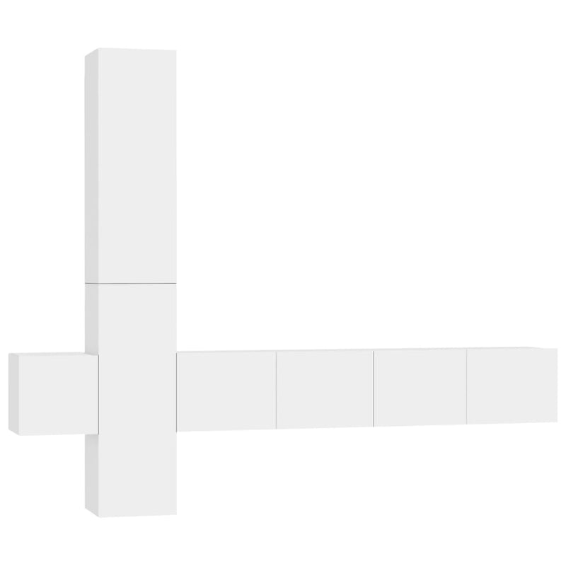 5-delige Tv-meubelset spaanplaat wit