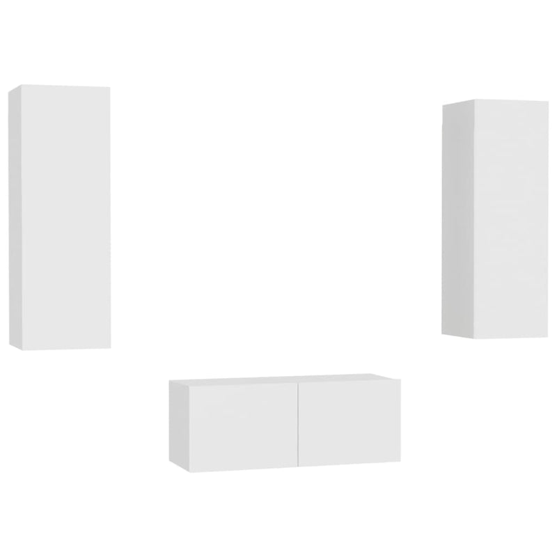 3-delige Tv-meubelset spaanplaat wit MeubelReus