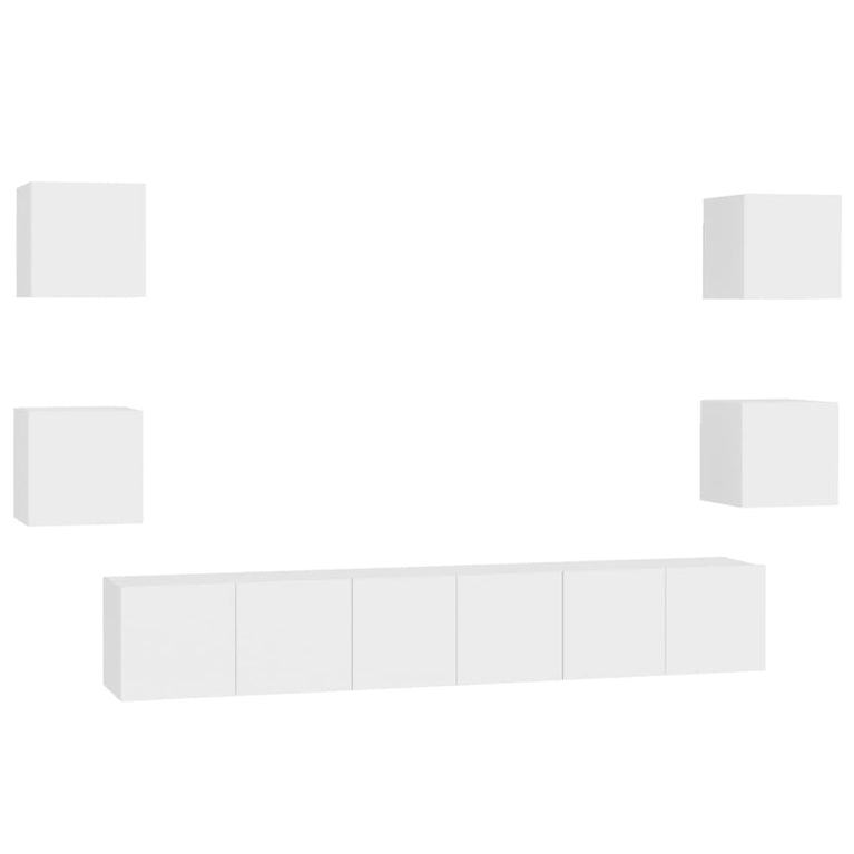 7-delige Tv-meubelset spaanplaat wit MeubelReus