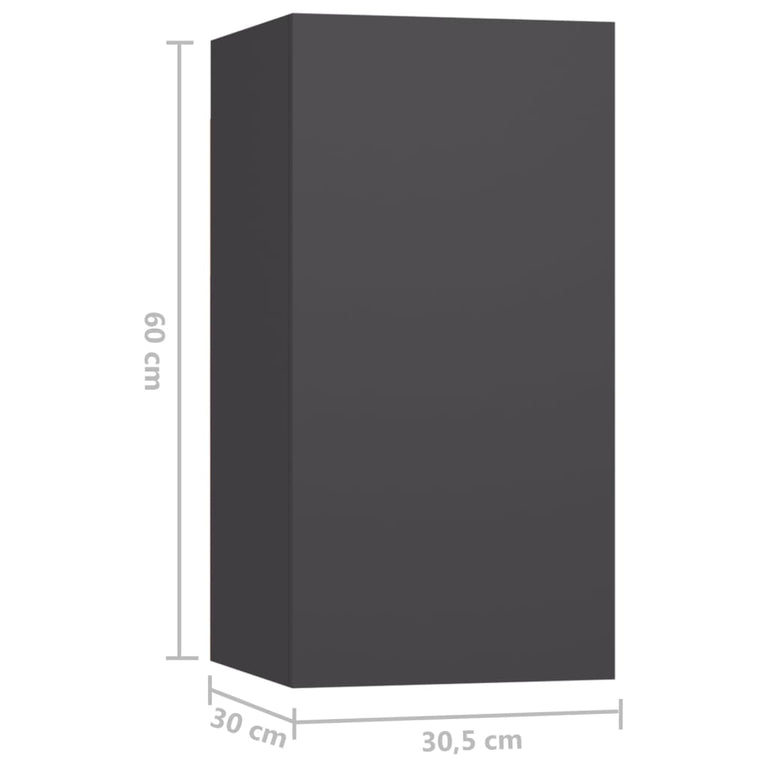 Tv-meubelen 7 st 30,5x30x60 cm spaanplaat grijs MeubelReus