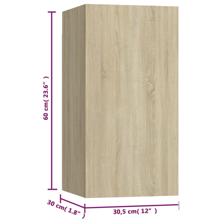 Tv-meubelen 7 st 30,5x30x60 cm spaanplaat sonoma eikenkleurig MeubelReus