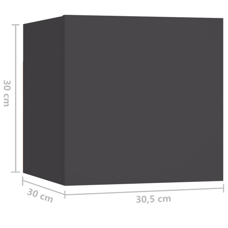 Nachtkastjes 2 st 30,5x30x30 cm spaanplaat grijs MeubelReus