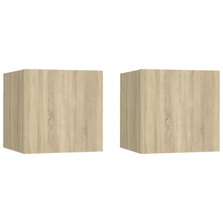 Nachtkastjes 2 st 30,5x30x30 cm spaanplaat sonoma eikenkleurig MeubelReus