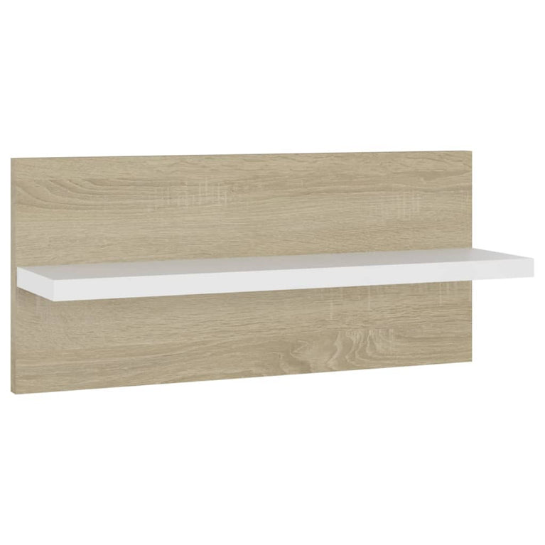 Wandschappen 4 st 40x11,5x18 cm wit en sonoma eikenkleurig