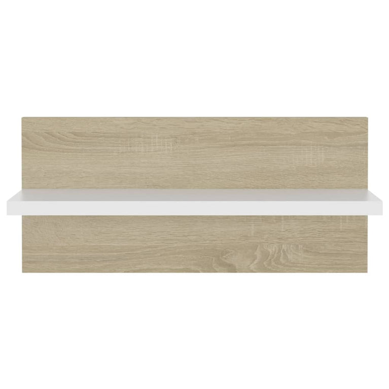 Wandschappen 4 st 40x11,5x18 cm wit en sonoma eikenkleurig