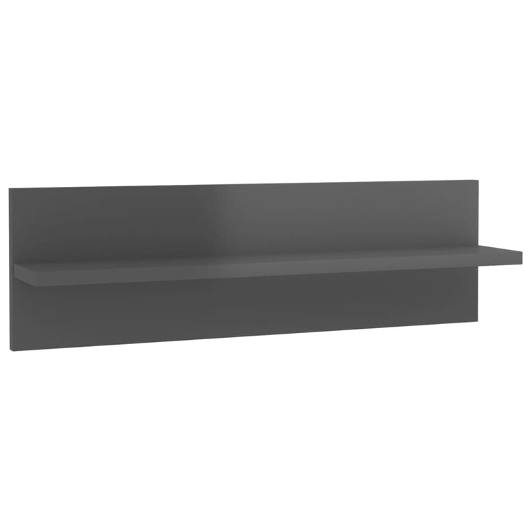 Wandschappen 4 st 60x11,5x18 cm spaanplaat hoogglans grijs MeubelReus