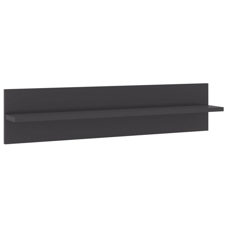 Wandschappen 2 st 80x11,5x18 cm spaanplaat hoogglans grijs MeubelReus