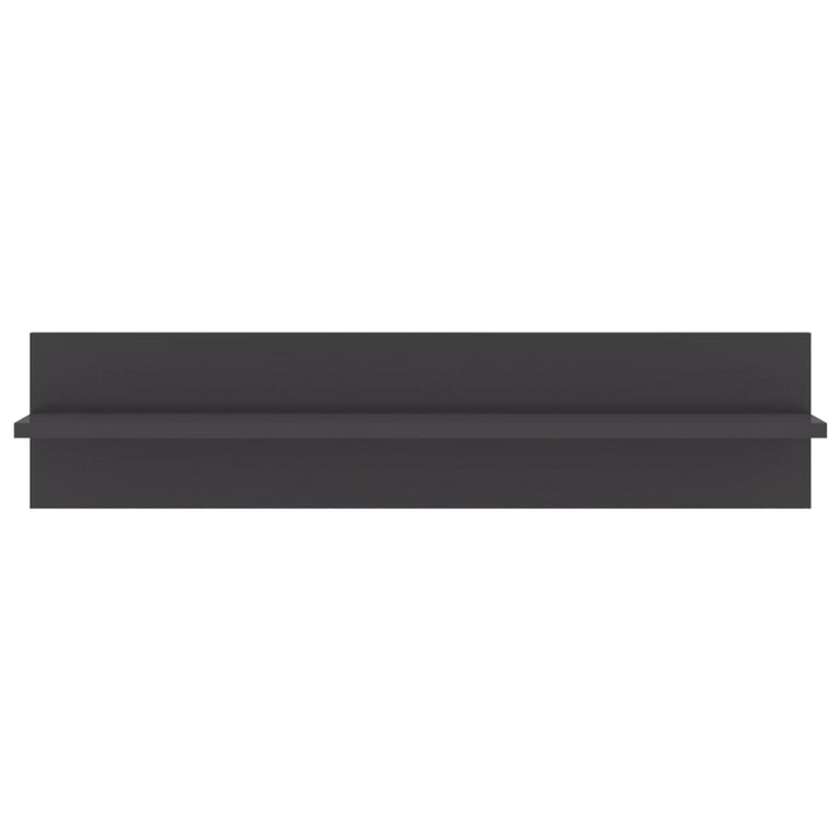Wandschappen 2 st 80x11,5x18 cm spaanplaat hoogglans grijs MeubelReus