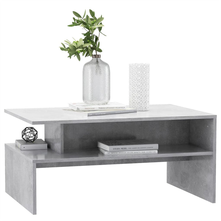 Salontafel 90x60x42,5 cm spaanplaat betongrijs MeubelReus