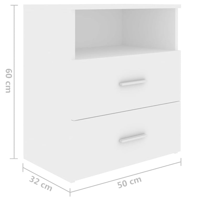 Nachtkastjes 2 st 50x32x60 cm wit MeubelReus