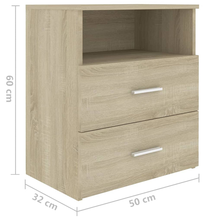 Nachtkastjes 2 st 50x32x60 cm sonoma eikenkleurig MeubelReus