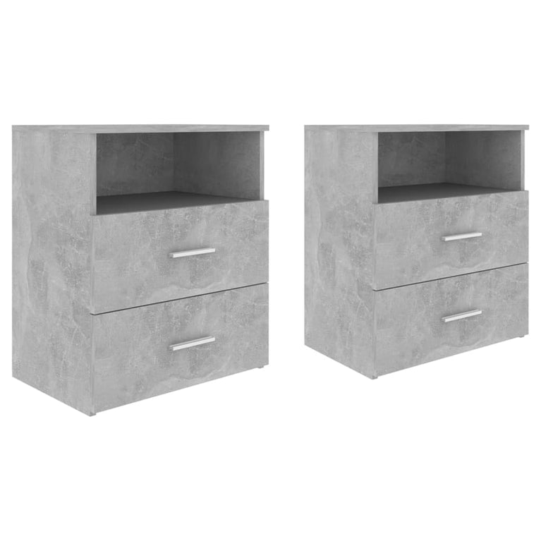 Nachtkastjes 2 st 50x32x60 cm betongrijs