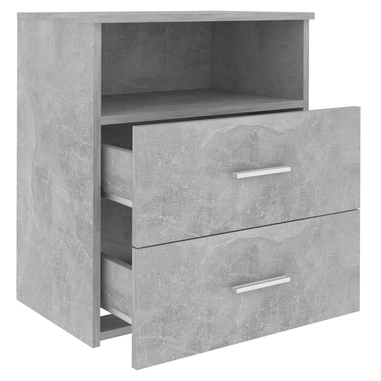 Nachtkastjes 2 st 50x32x60 cm betongrijs