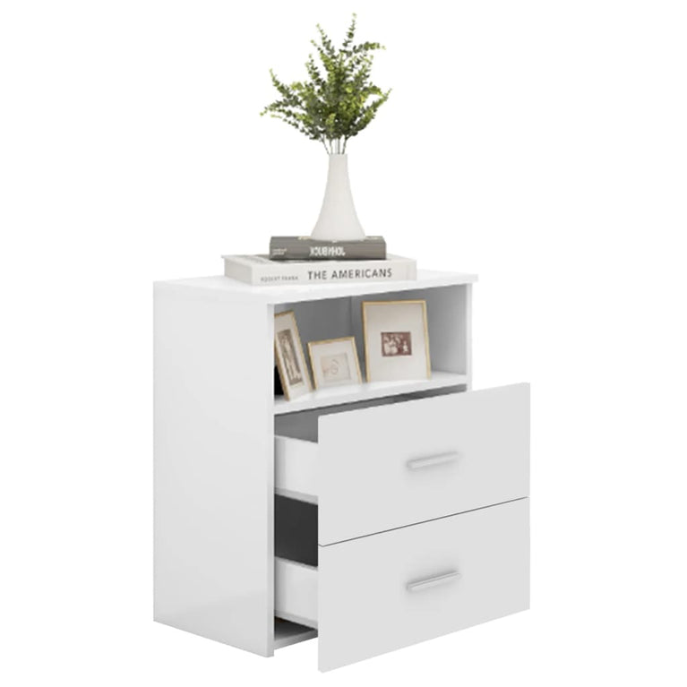 Nachtkastjes 2 st 50x32x60 cm hoogglans wit