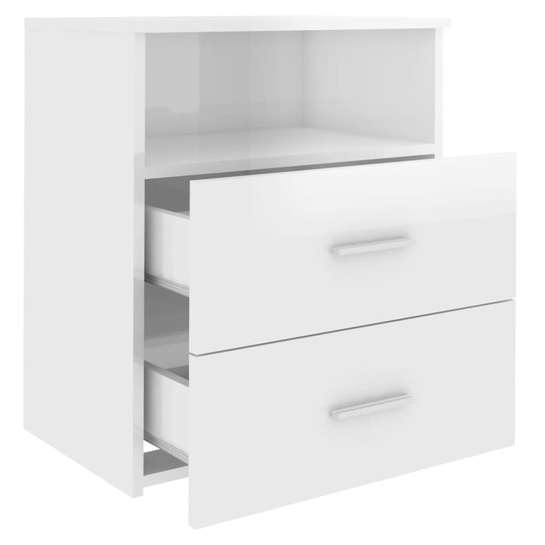 Nachtkastjes 2 st 50x32x60 cm hoogglans wit