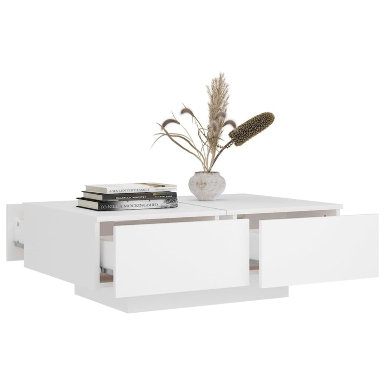 Salontafel 90x60x31 cm bewerkt hout wit MeubelReus