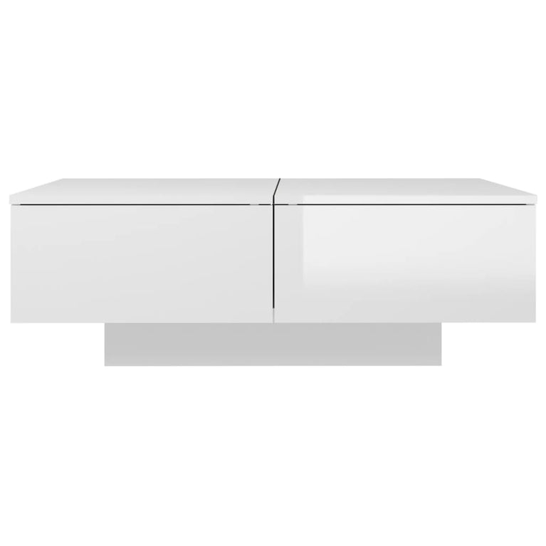 Salontafel 90x60x31 cm spaanplaat hoogglans wit MeubelReus