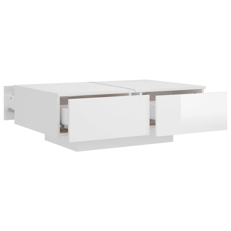 Salontafel 90x60x31 cm spaanplaat hoogglans wit MeubelReus