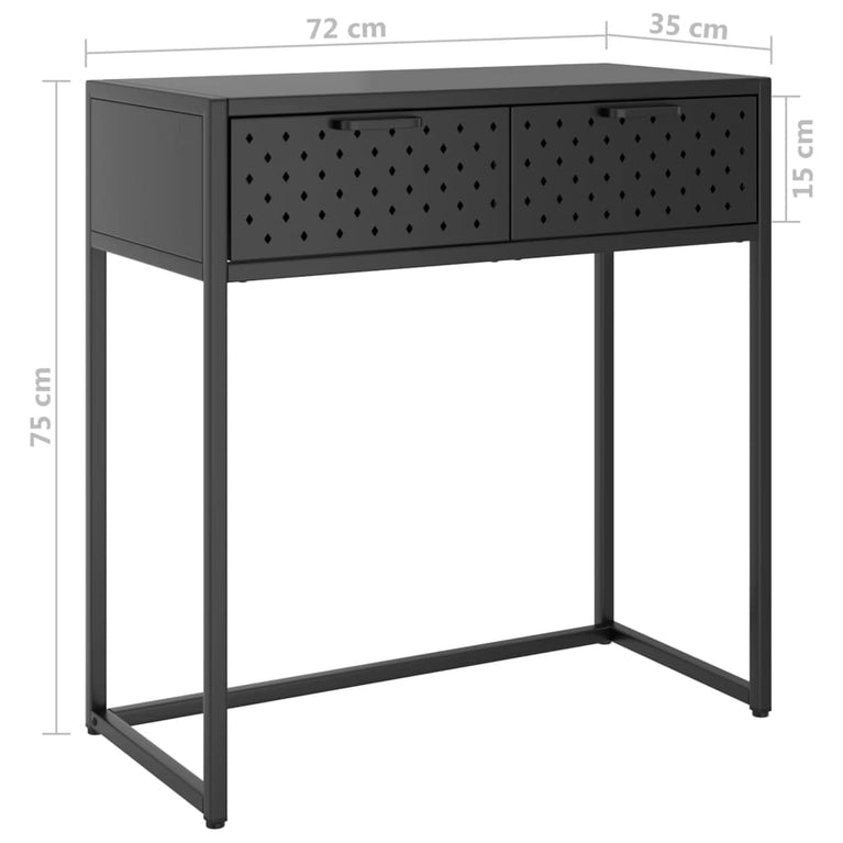 Wandtafel 72x35x75 cm staal antracietkleurig