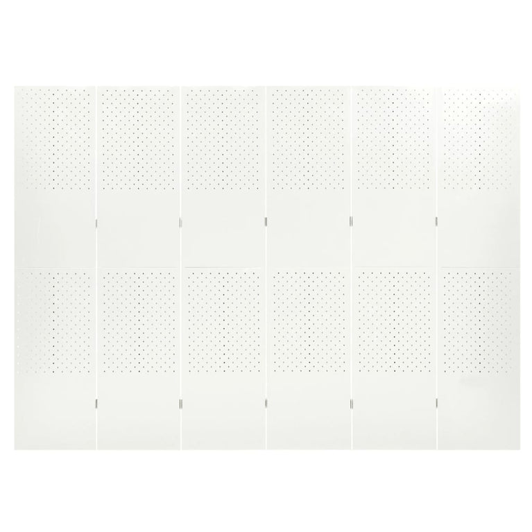 Kamerscherm met 6 panelen 240x180 cm staal wit MeubelReus