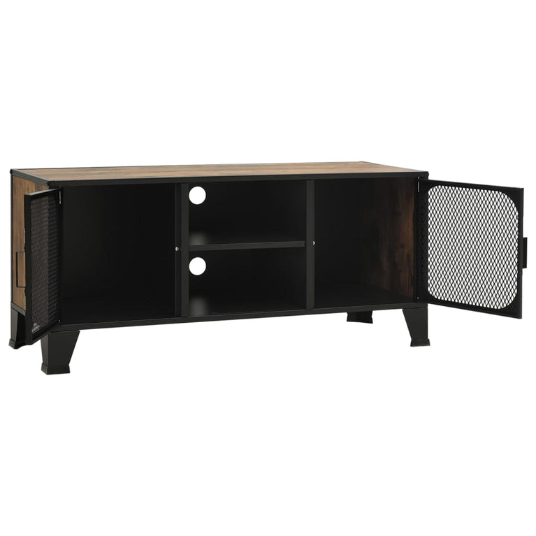 Tv-meubel 105x36x47 cm metaal en MDF rustiek bruin MeubelReus