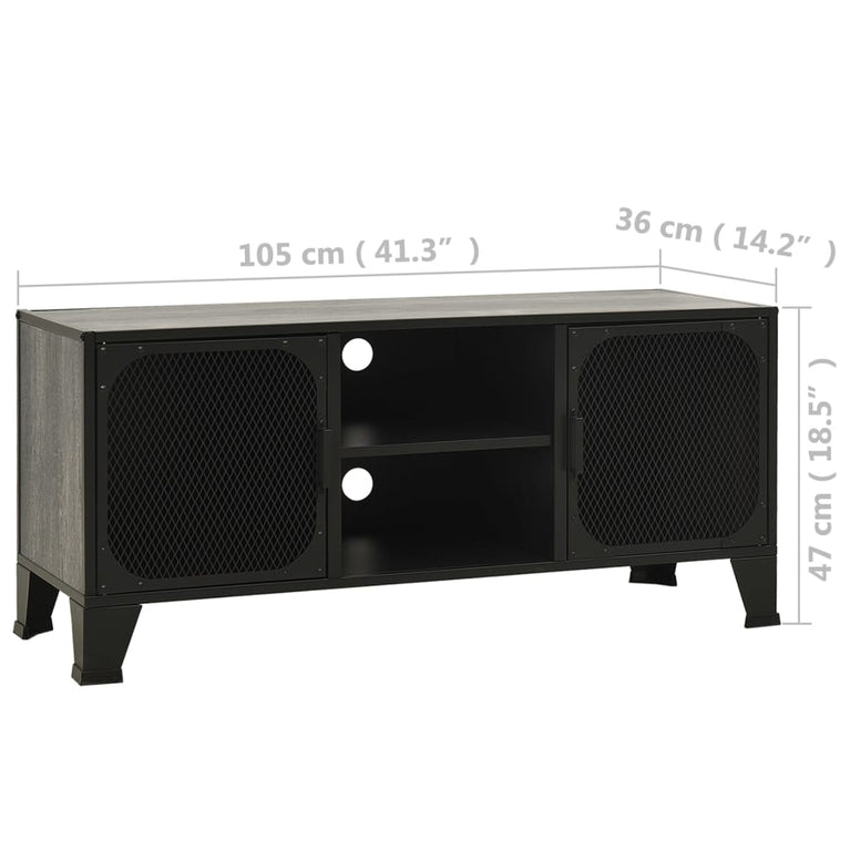 Tv-meubel 105x36x47 cm metaal en MDF grijs MeubelReus