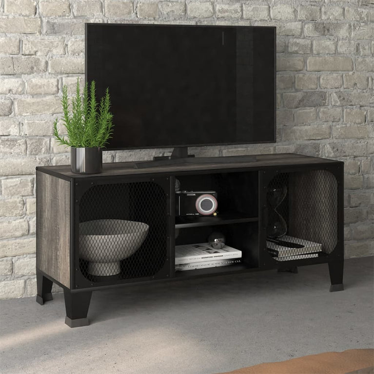 Tv-meubel 105x36x47 cm metaal en MDF grijs MeubelReus
