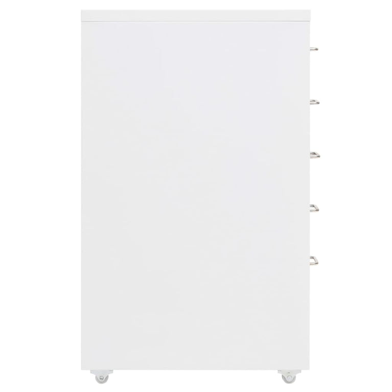 Ladeblok verrijdbaar 28x41x69 cm metaal wit