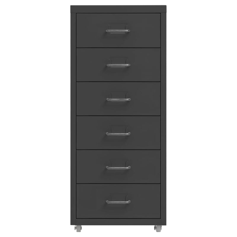 Ladeblok verrijdbaar 28x41x69 cm metaal antracietkleurig