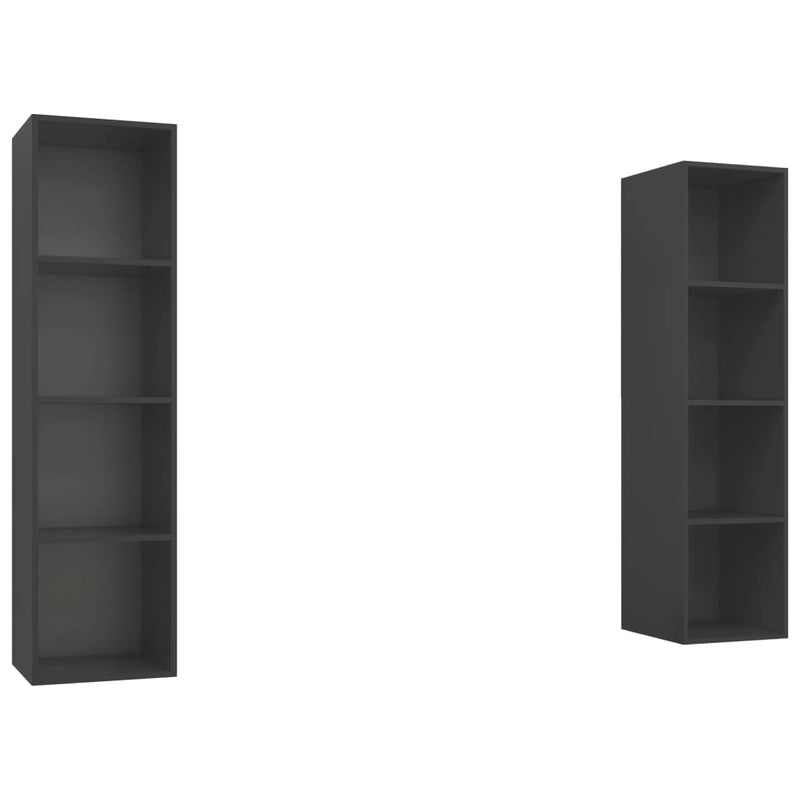 Tv-wandmeubelen 2 st spaanplaat grijs MeubelReus